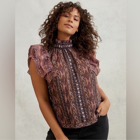 Anthropologie Tops - Anthropologie Othilia Caricia Ruffled Blouse